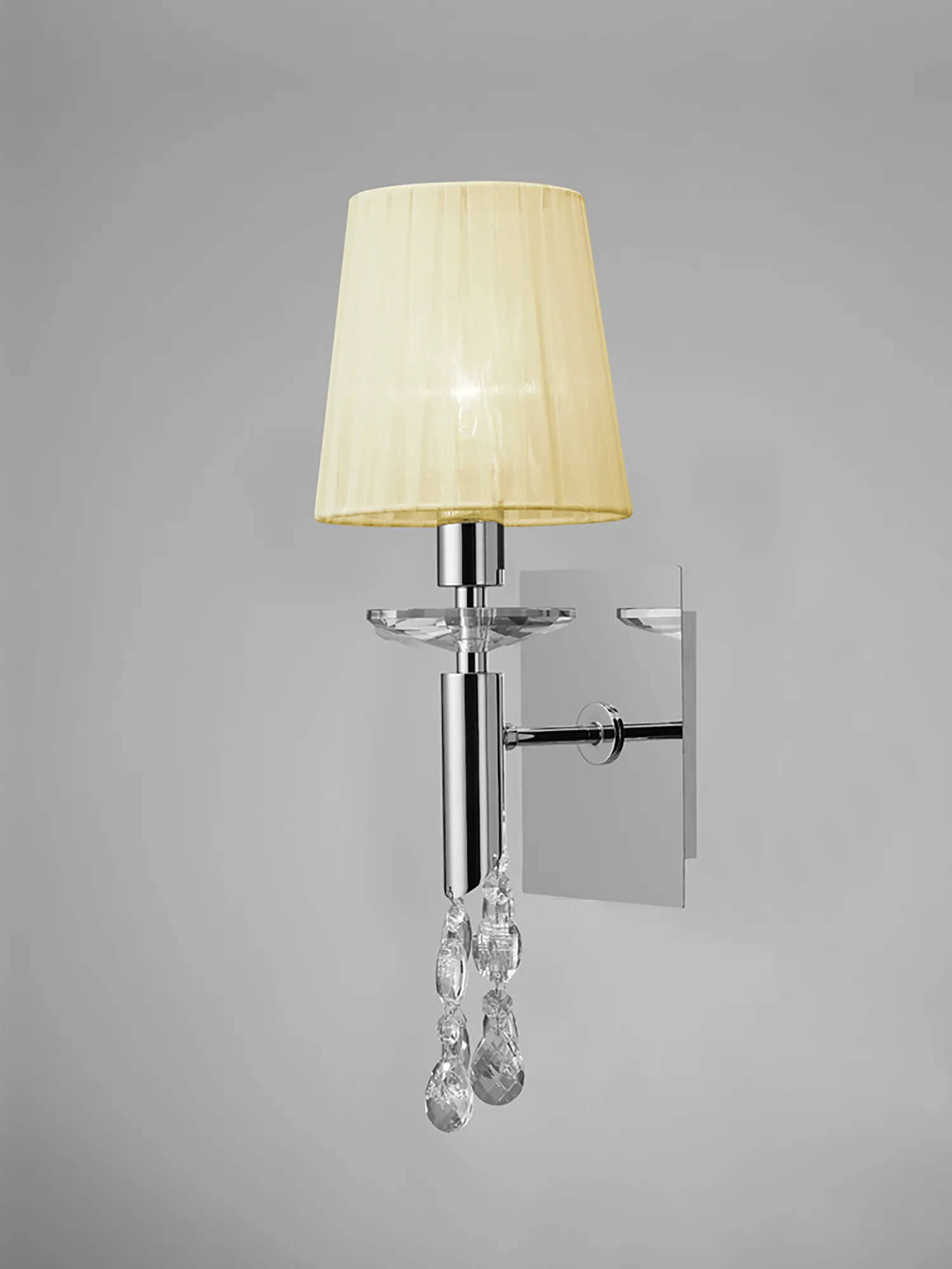 Tiffany Polished Chrome-Cream Crystal Wall Lights Mantra Shaded Wall Lights